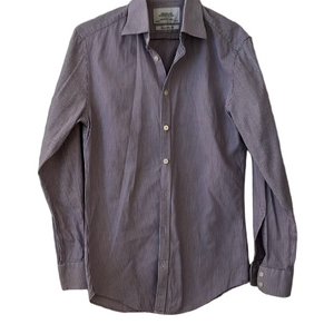 Charles Tyrwhitt extra slim 14.5 button down shirt purple office business casual